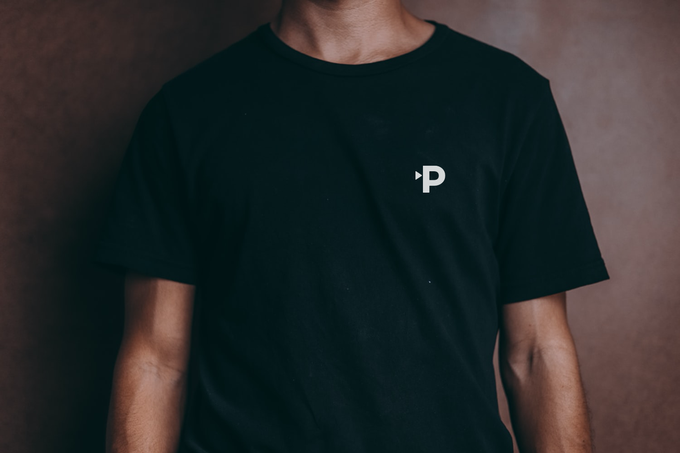 paul films identity logo on black t-shirt